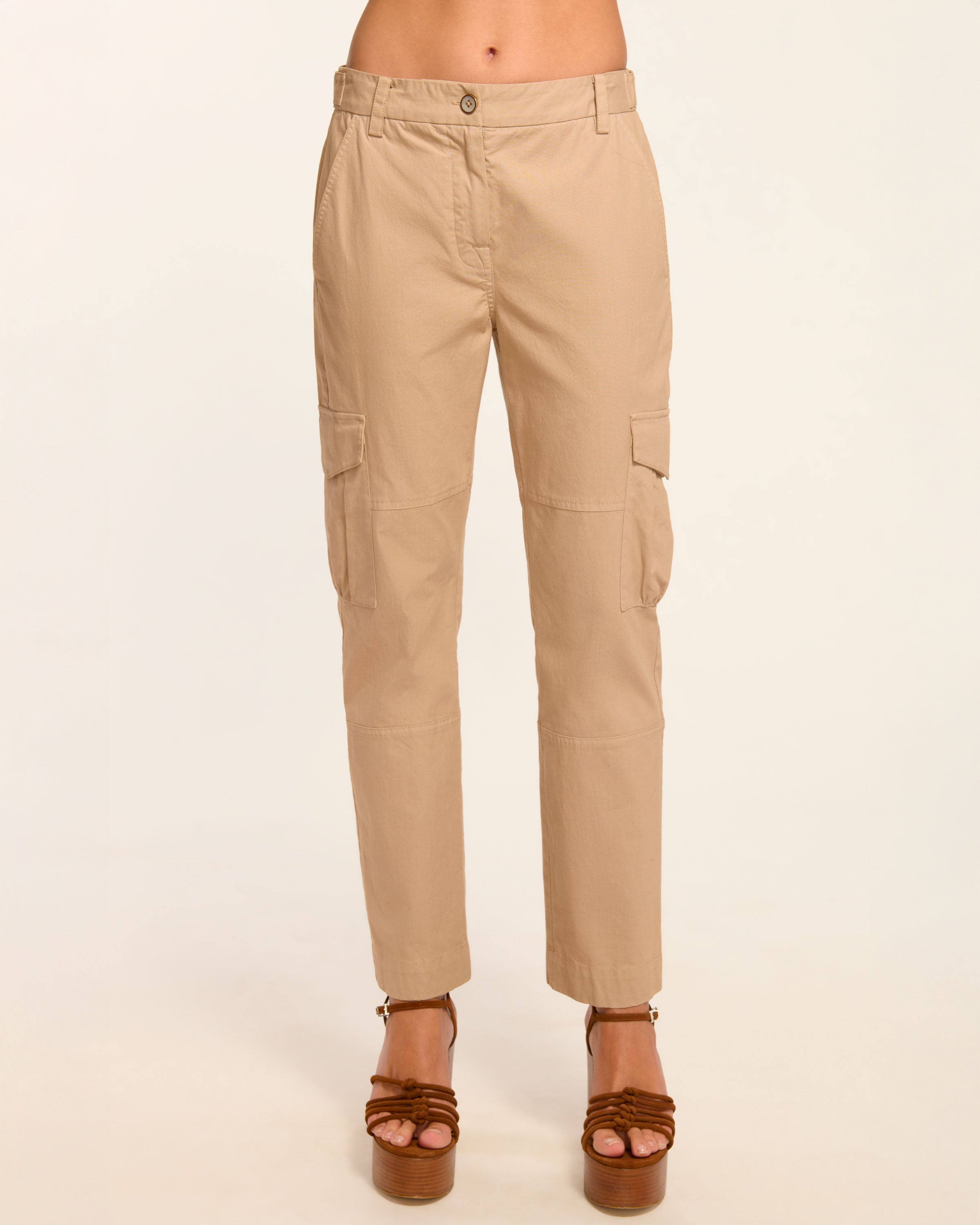 Isabelle Canvas Ankle Length Pant in navy | Ramy Brook
