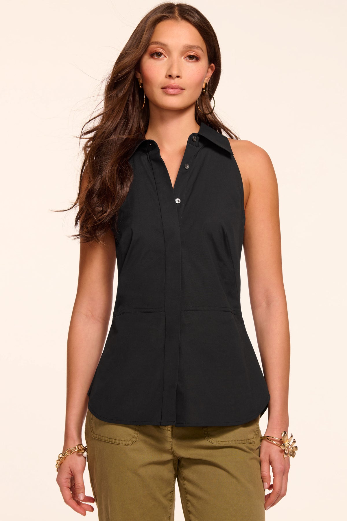Inessa Cotton Poplin Sleeveless Top view 1