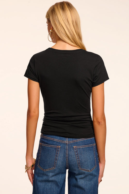 Kate Knit Short Sleeve Ruched Tee view 3