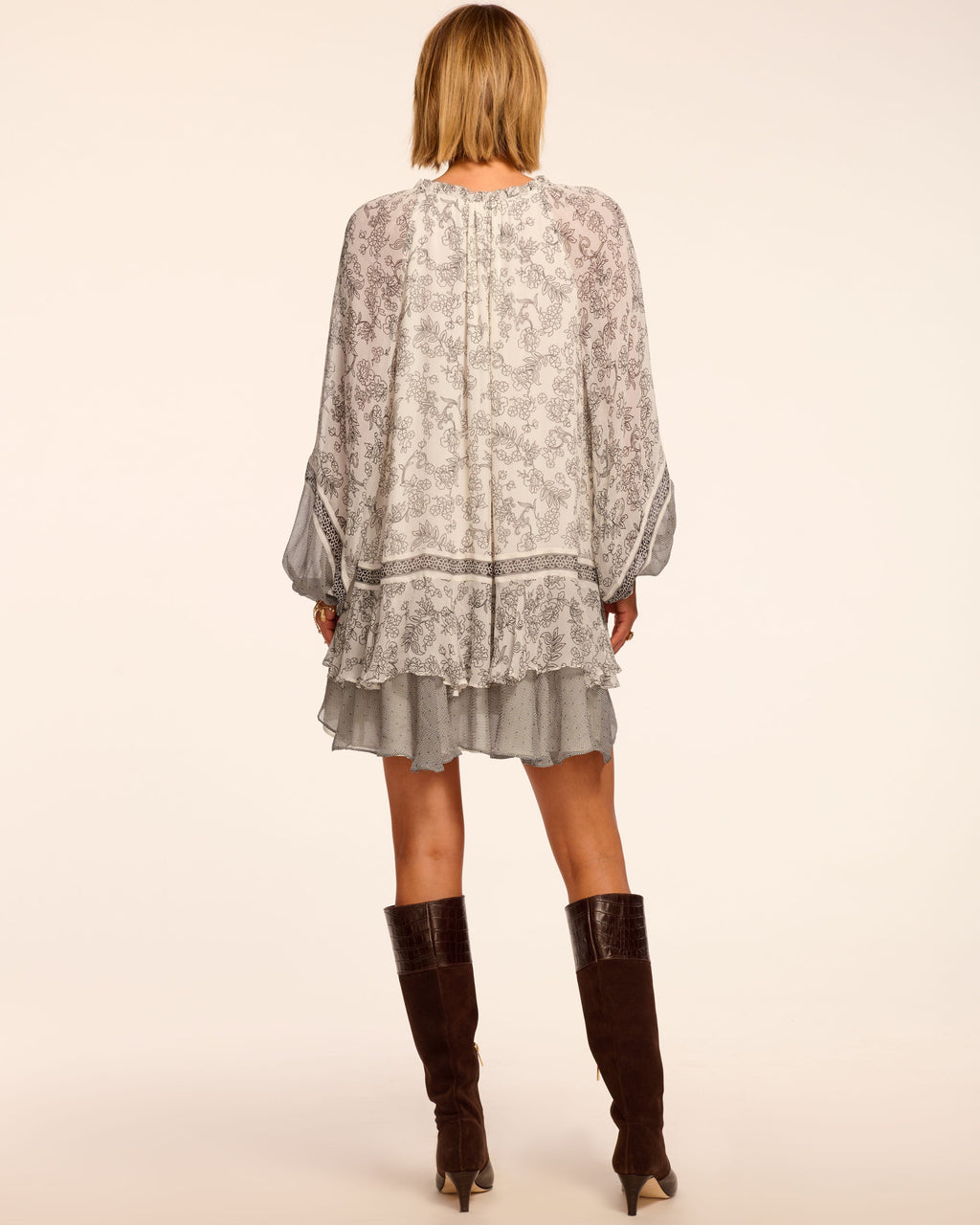 knee length dresses for ladies Cece Lace Ruffle Tie Back Mini Dress main image 1