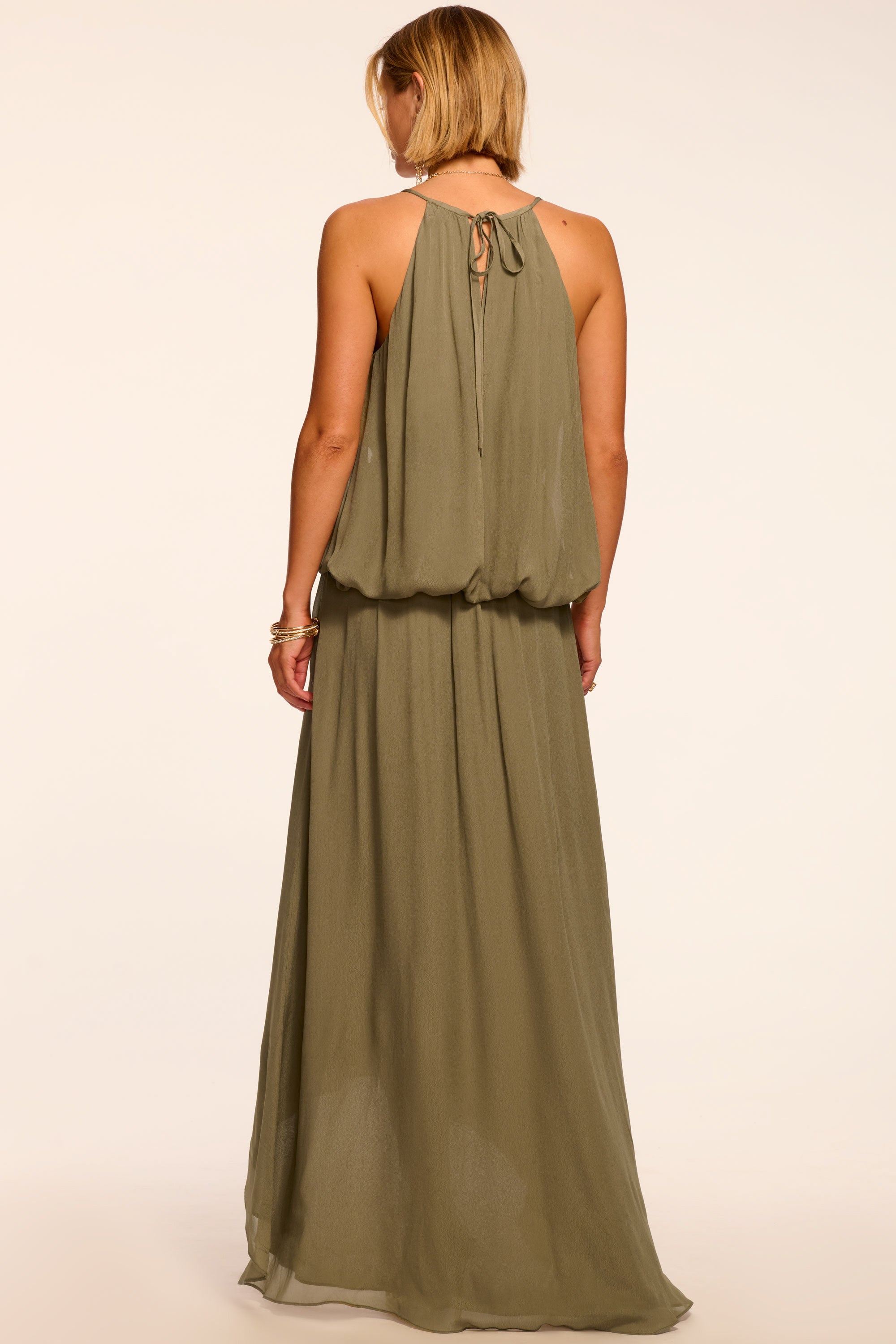 Ambar Draped V-Neck Maxi Dress in safari | Ramy Brook
