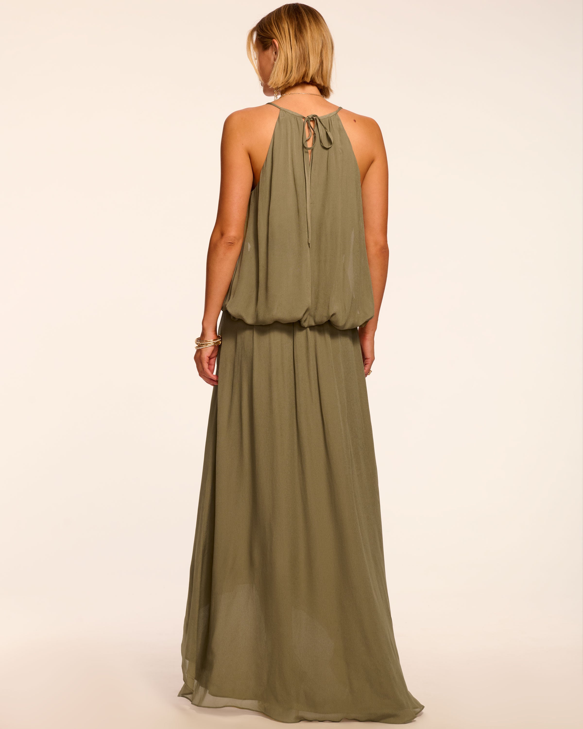 Ambar Draped V-Neck Maxi Dress in safari | Ramy Brook