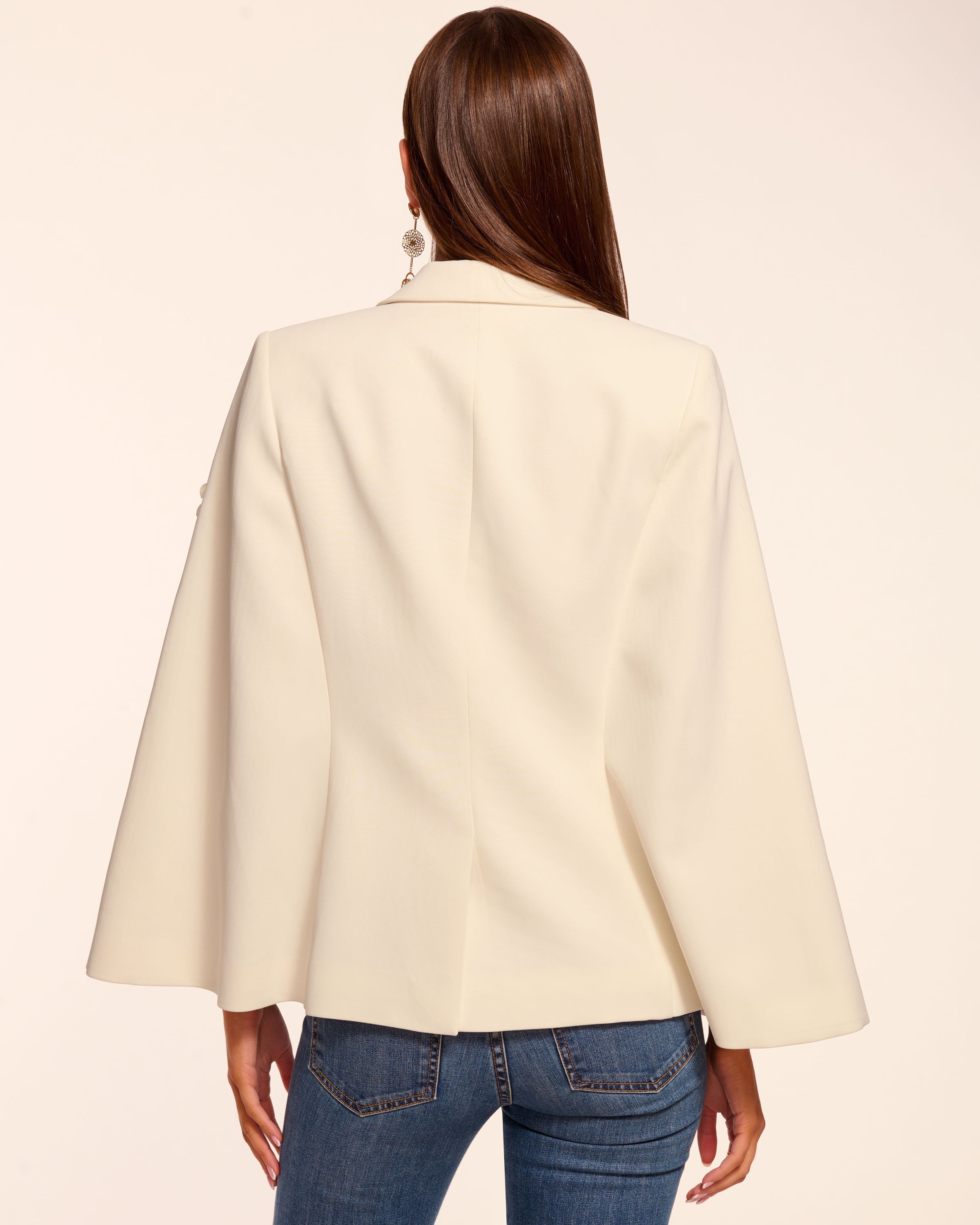 Rosalinda Embellished Cape in ivory | Ramy Brook