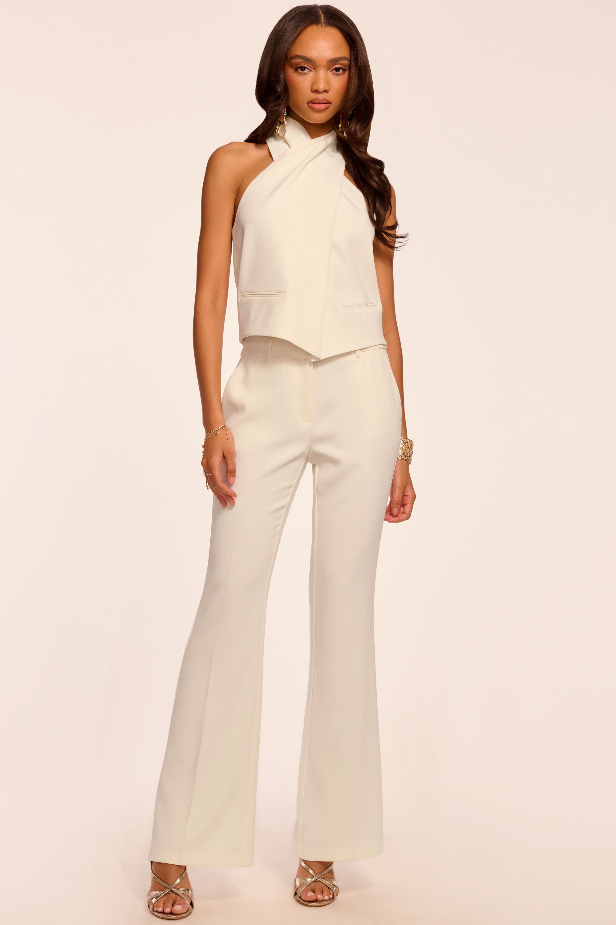 Orian Tailored Flare Pant in ivory | Ramy Brook