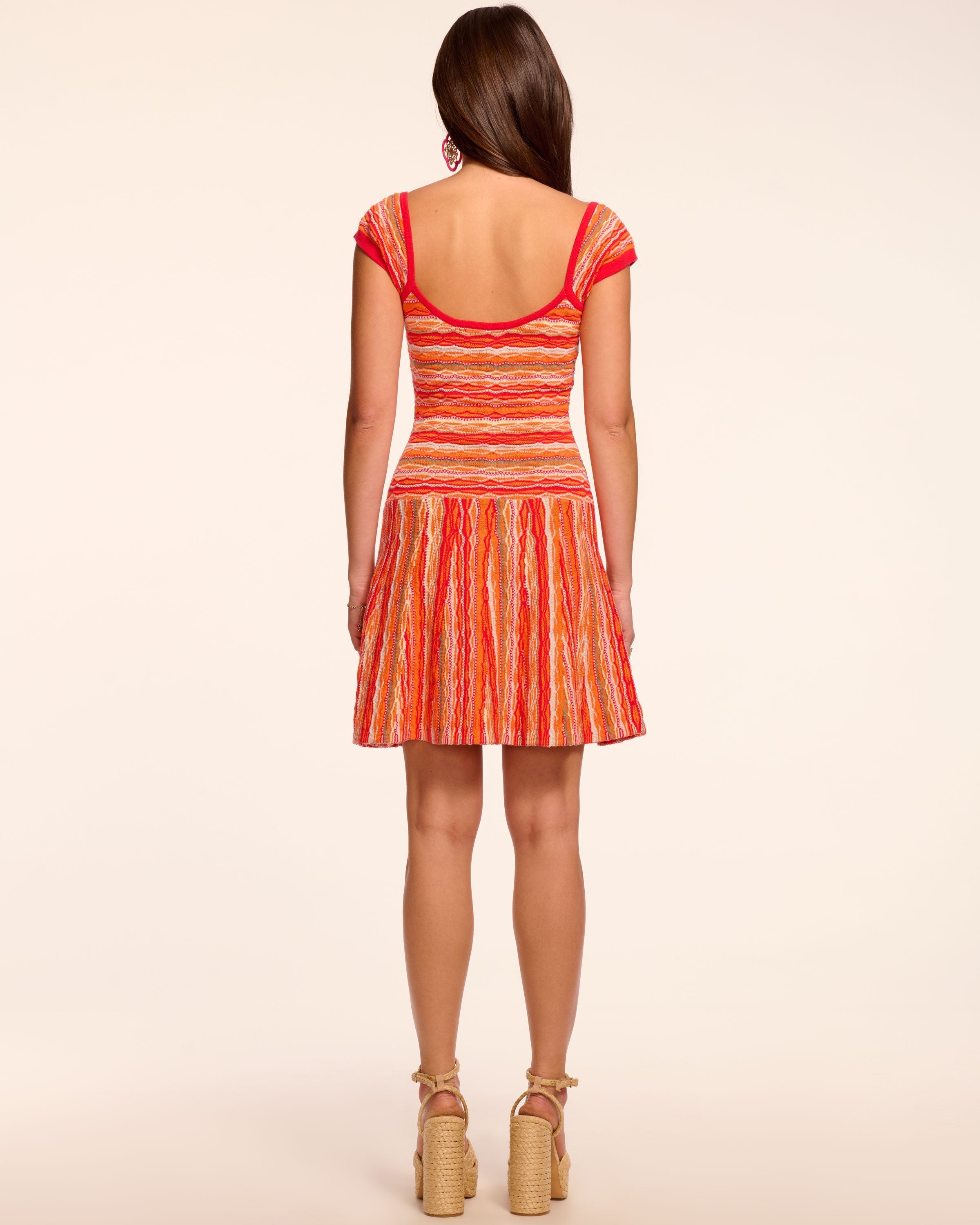 Darya Knit Sleeveless Mini Dress in crimson stripe