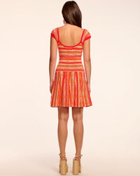 Ramy Brook Darya Knit Sleeveless Mini Dress in Crimson Stripe - L