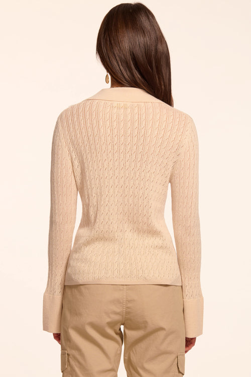 Cathy Pointelle Silk Cashmere Cardigan Sweater view 3