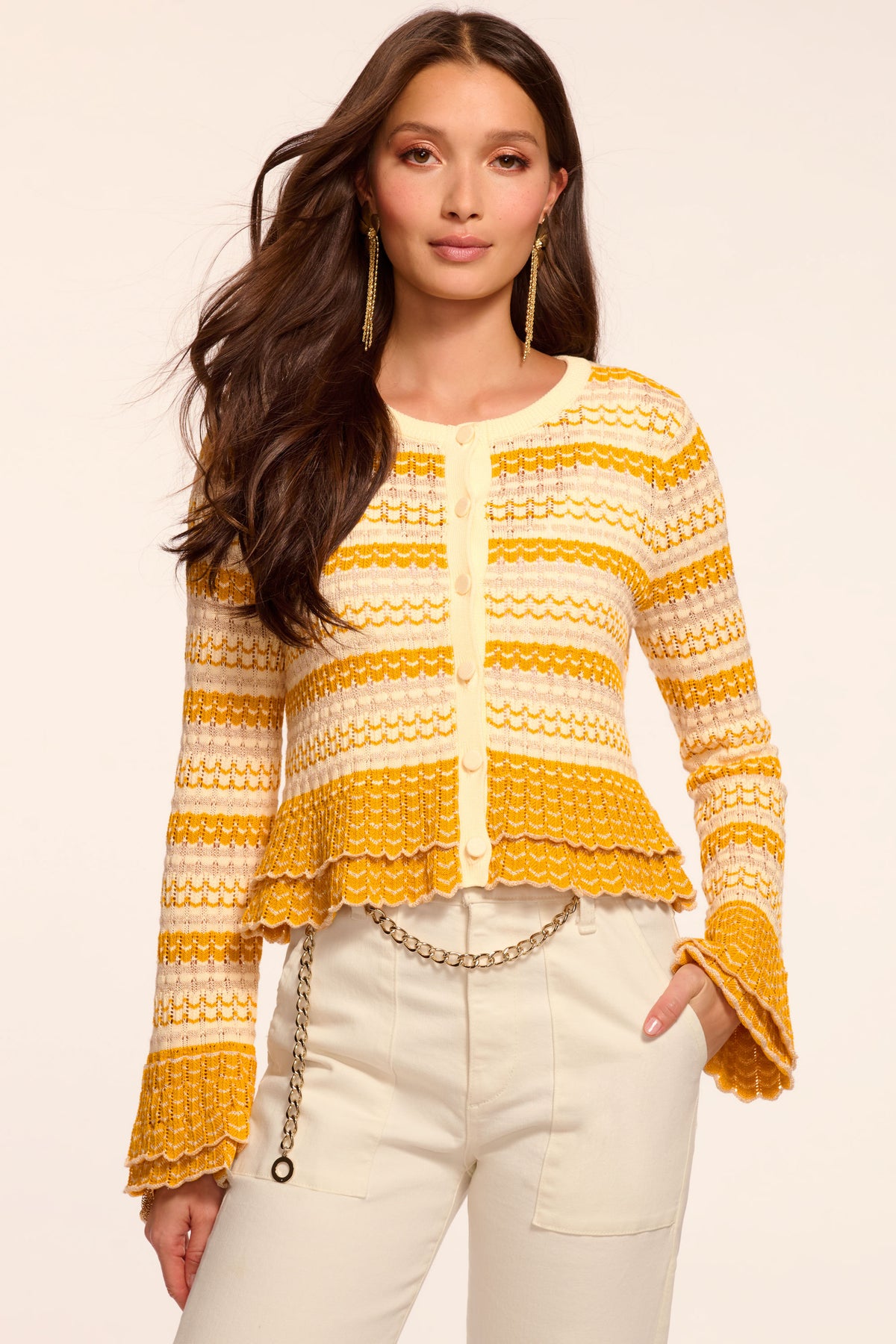 Brit Ruffled Cardigan Sweater view 1