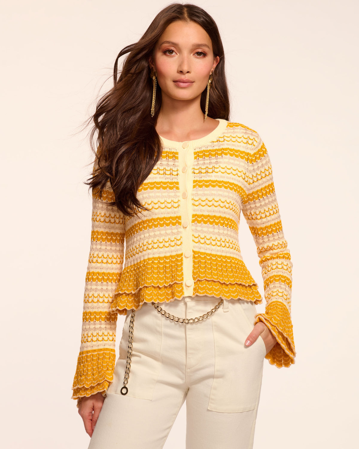 Brit Ruffled Cardigan Sweater view 1