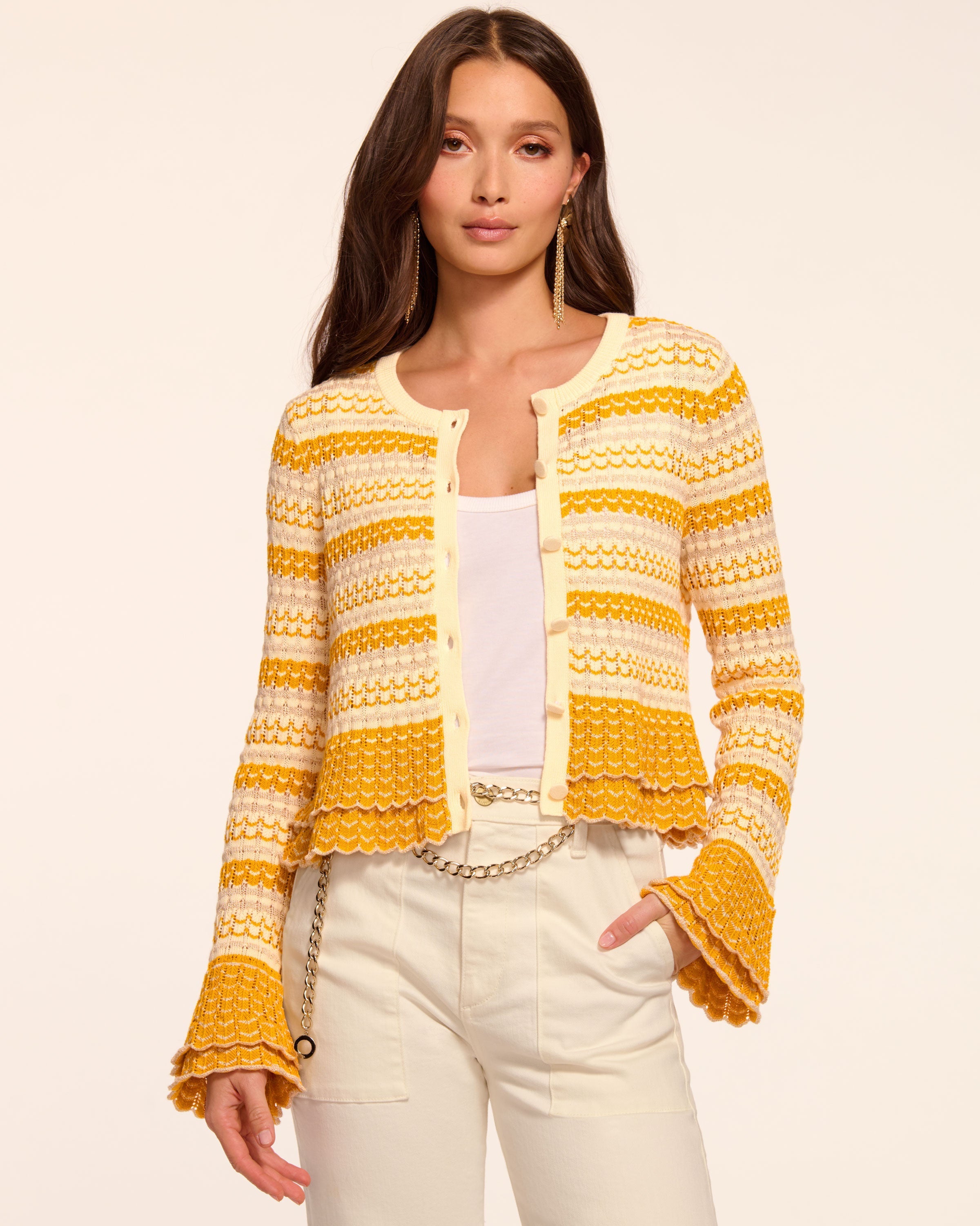 【新品】muguet bicolor frill knit cardigan Daydream Colossal Knit Cardigan | Hope Macaulay