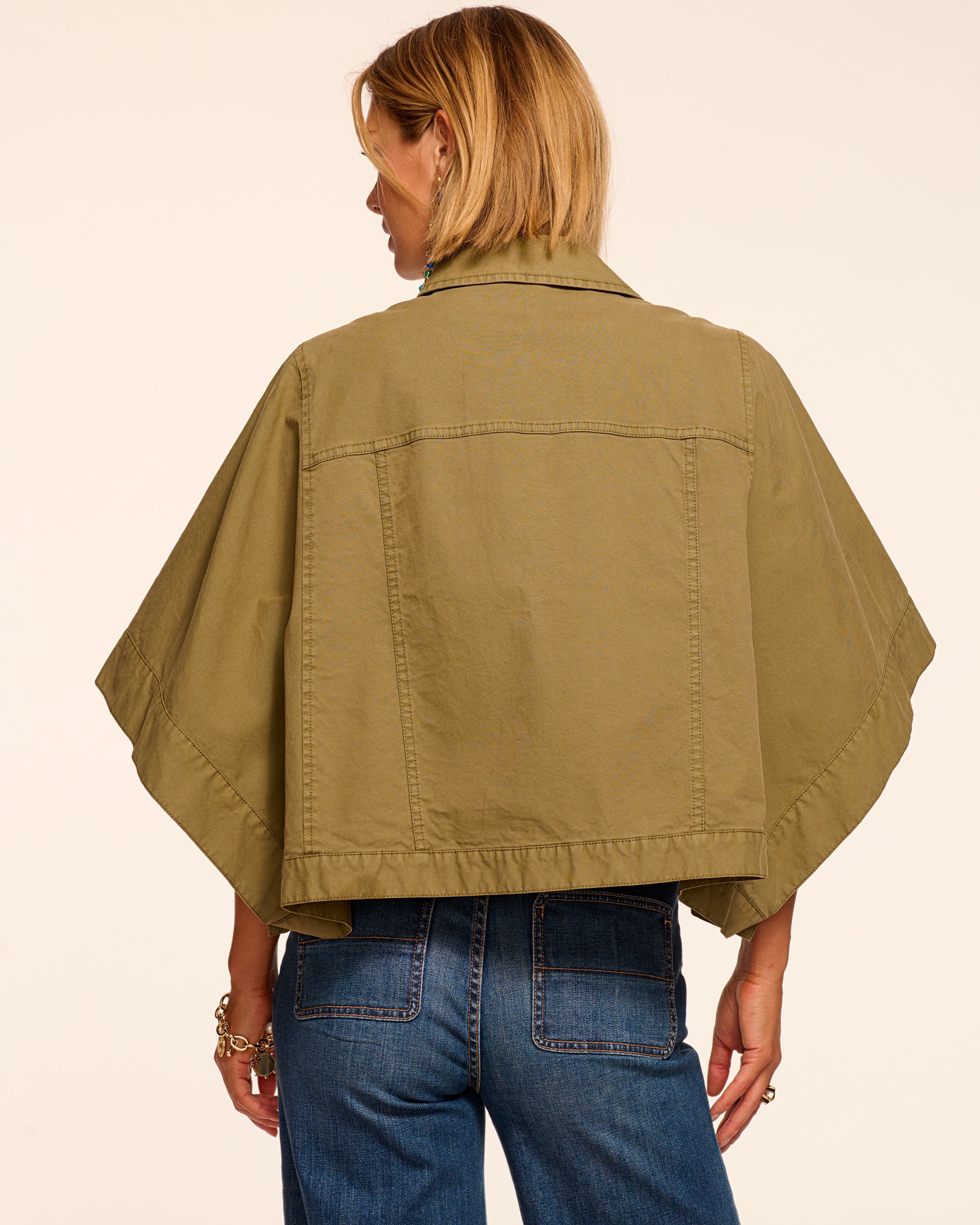 Beatrice Canvas Jacket in safari green | Ramy Brook