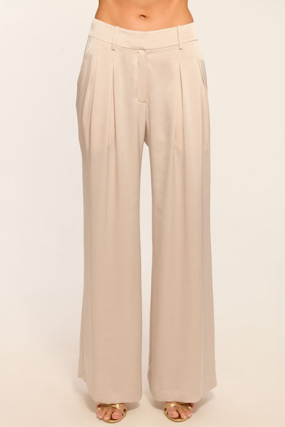 Oscar Pleated Wide Leg Pant in sandstone | Ramy Brook
