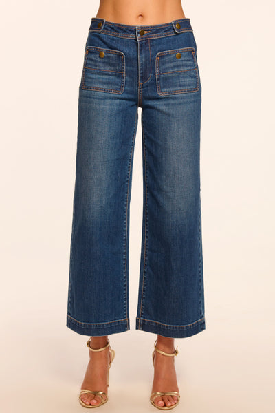 Gemma Mid-Rise Cropped Jean in medium wash | Ramy Brook