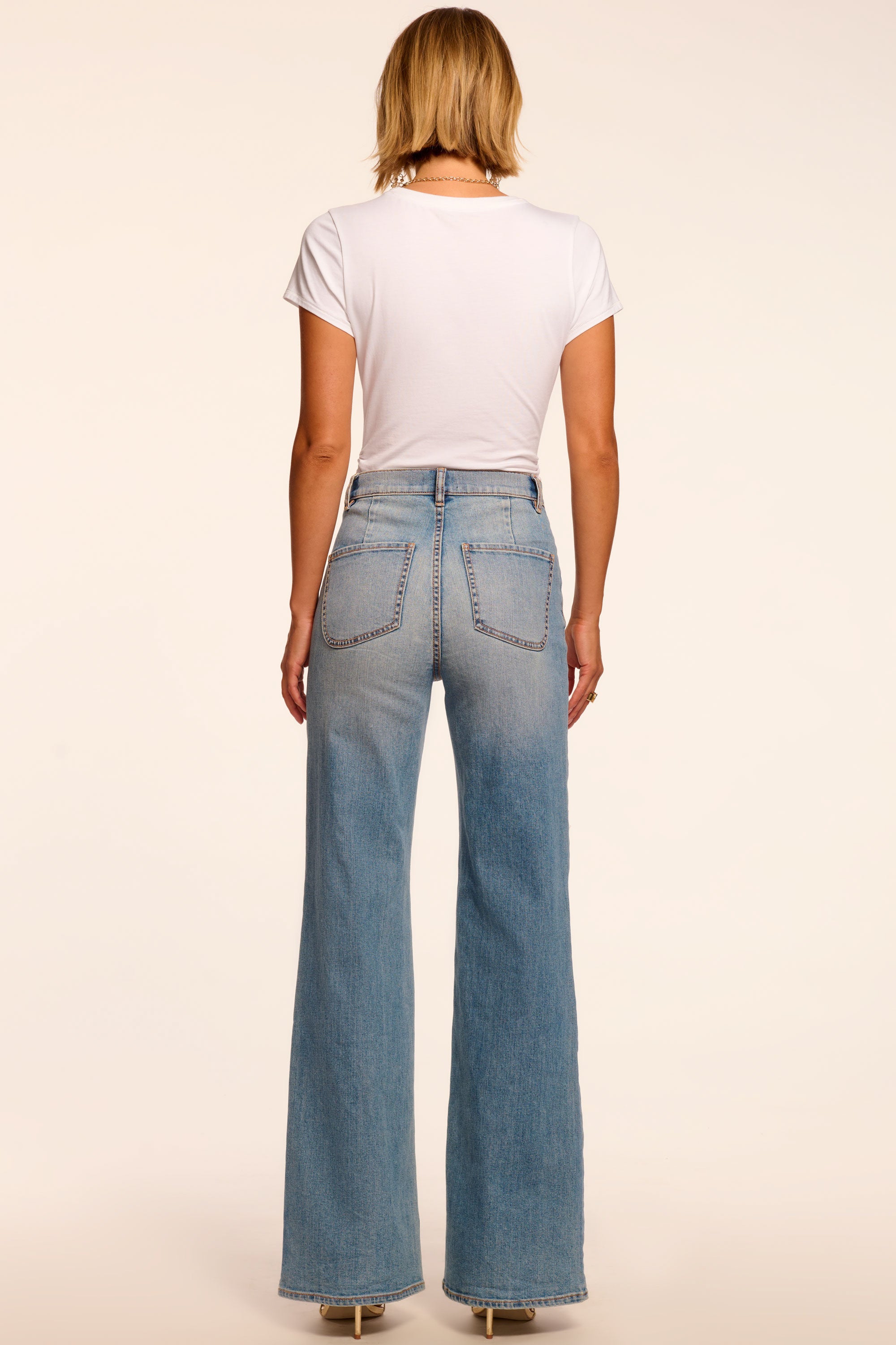 Heidi High-Rise Wide Leg Braided Jean in light wash | Ramy Brook