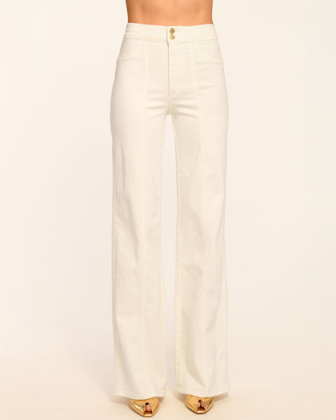 Tina High-Rise Wide Leg Jean in white | Ramy Brook