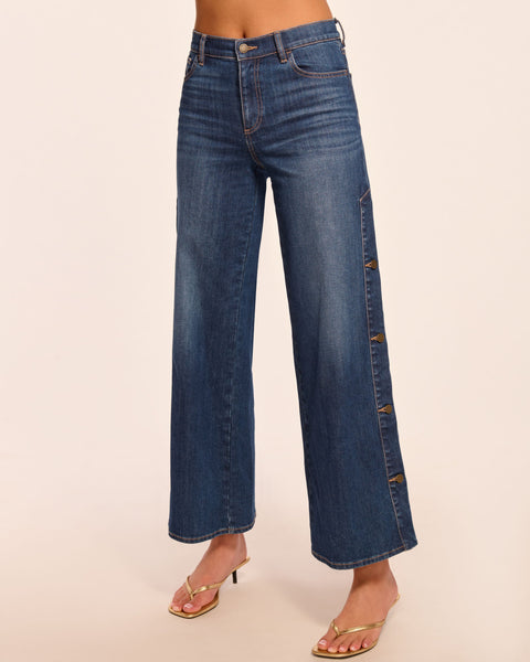 Evelina High-Rise Wide Leg Jean in medium wash | Ramy Brook