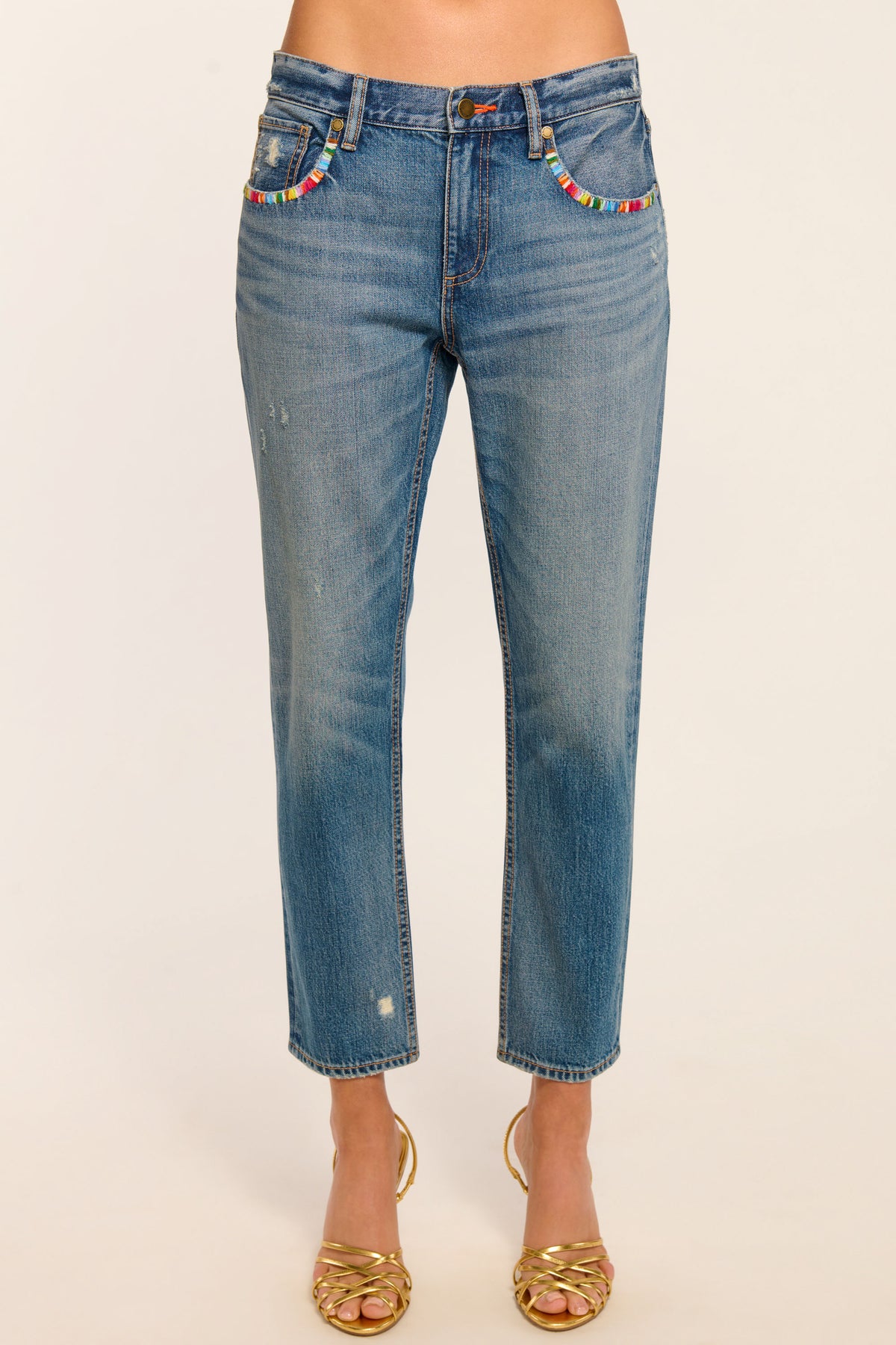 Milla Stitched Low-Rise Tapered Jean view 1
