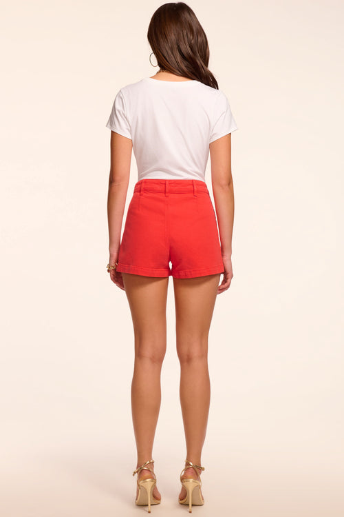 Hilary High Waisted Denim Mini Short view 5