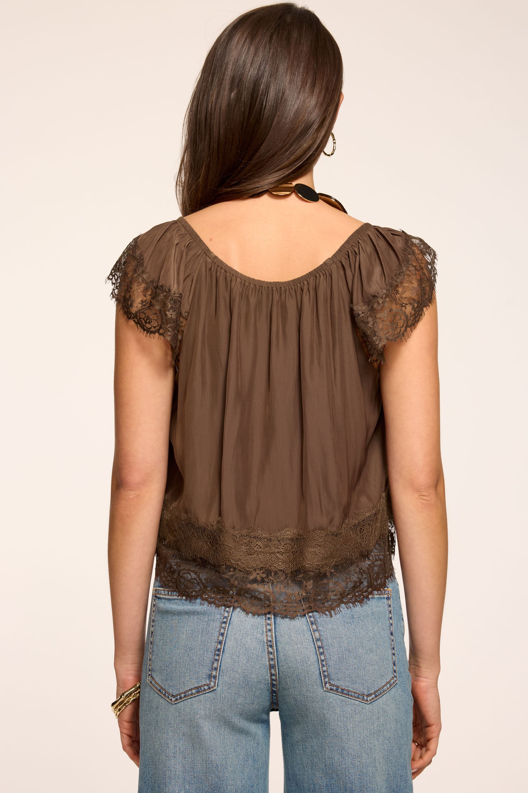 Lena Embellished Tank Top in sepia | Ramy Brook