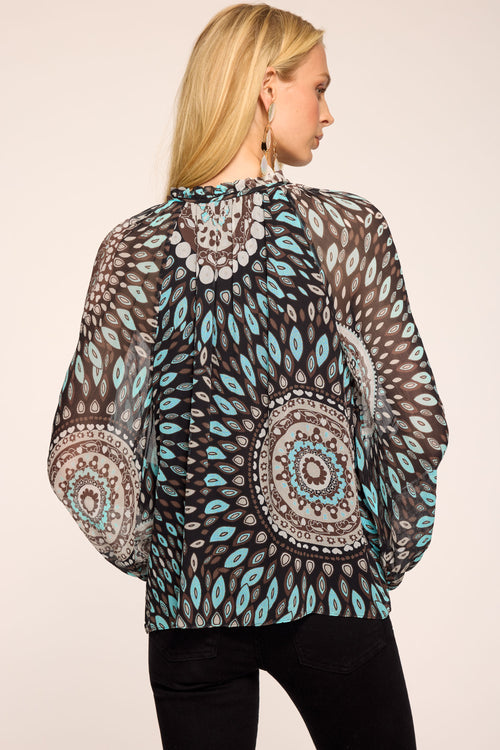 Maisy Printed Silk Top view 3