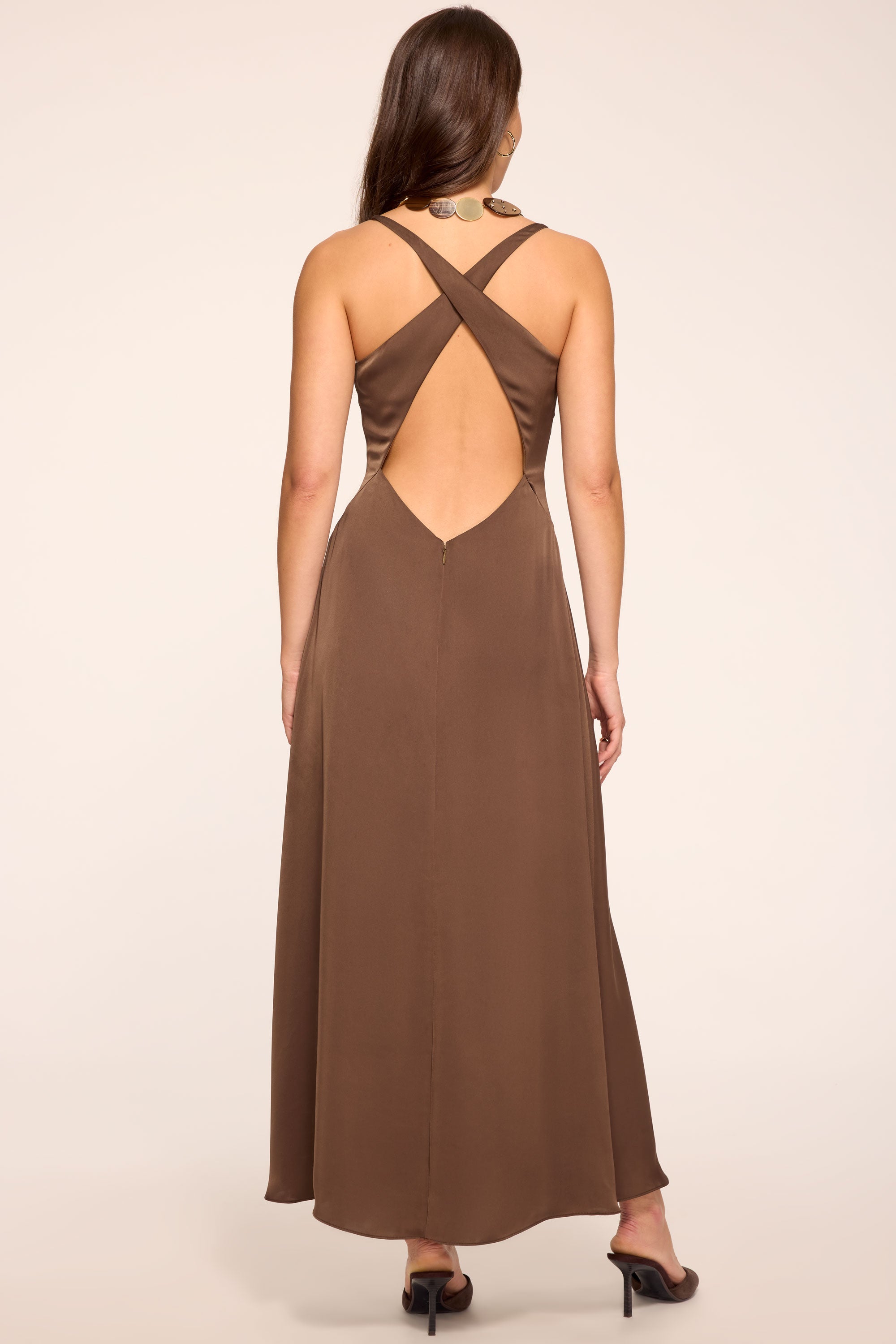 Mckenzie Tie Front Midi Dress in sepia | Ramy Brook