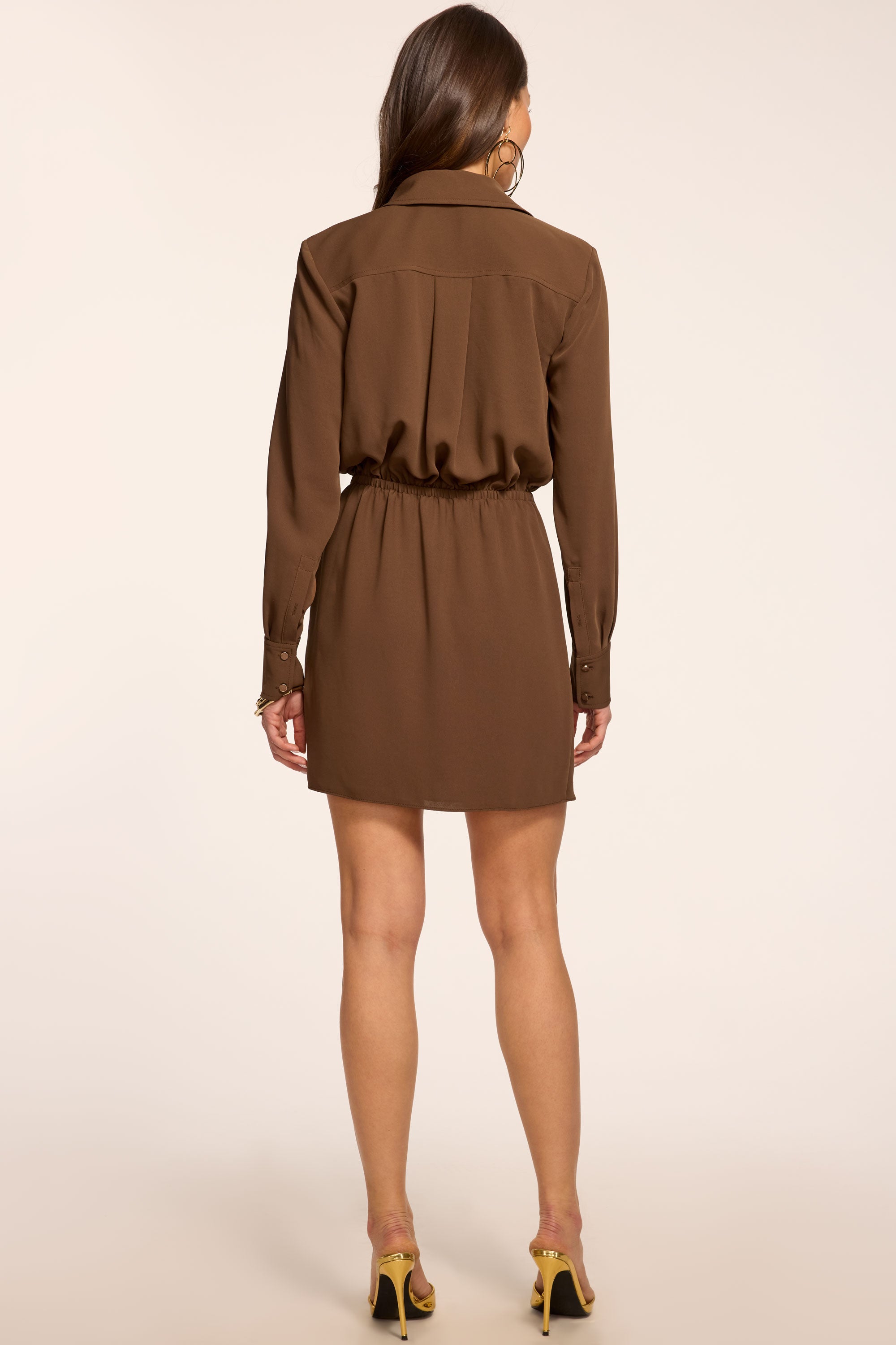 ワンピース andmary Regina cable mini dress Norah Collared Mini Dress in sepia | Ramy Brook