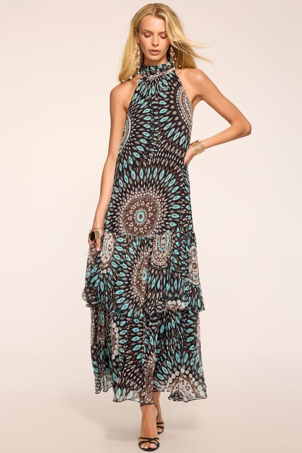 River Printed Silk Maxi Dress