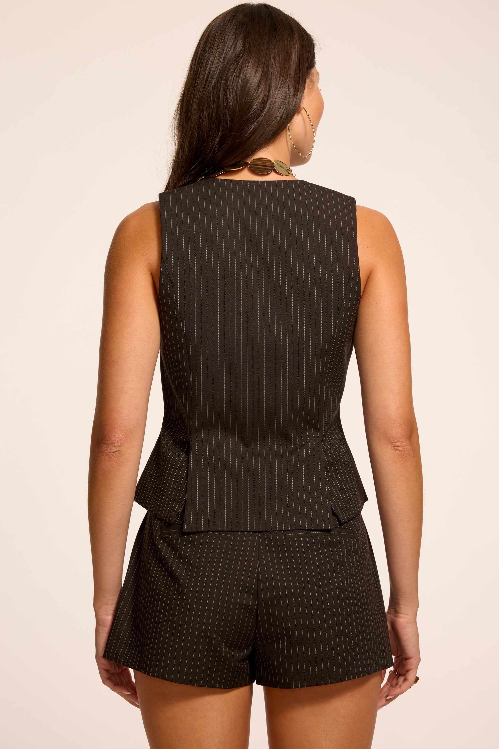 Tatum Pinstripe Vest | Ramy Brook