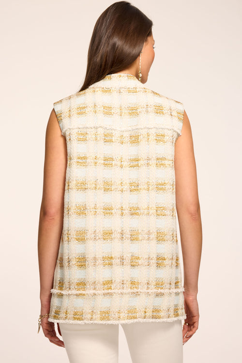 Violet Lurex Tweed Vest view 4