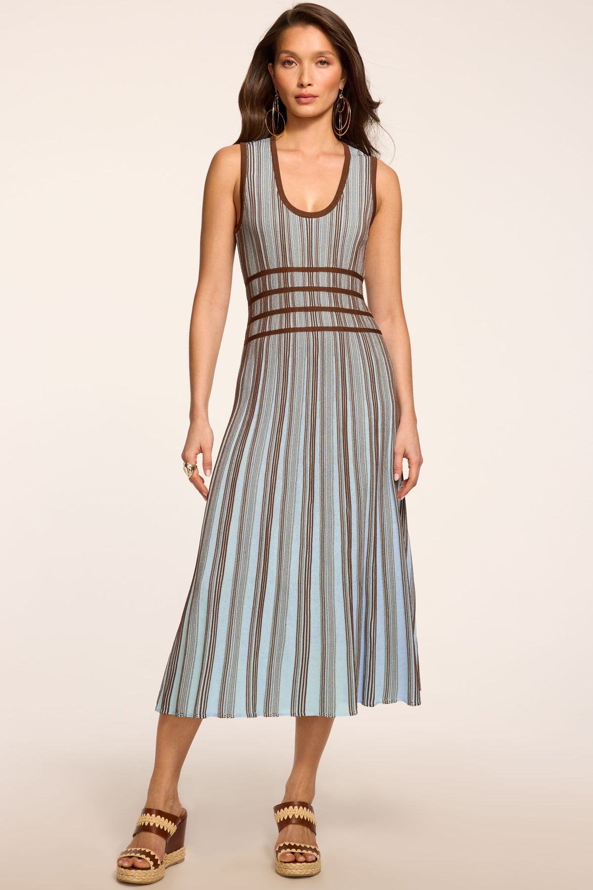 Arlette Striped Knit Midi Dress view 1