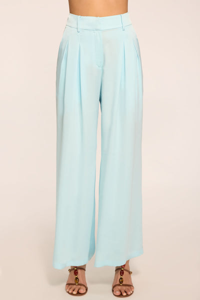 Oscar Pleated Wide Leg Pant in blue breeze | Ramy Brook