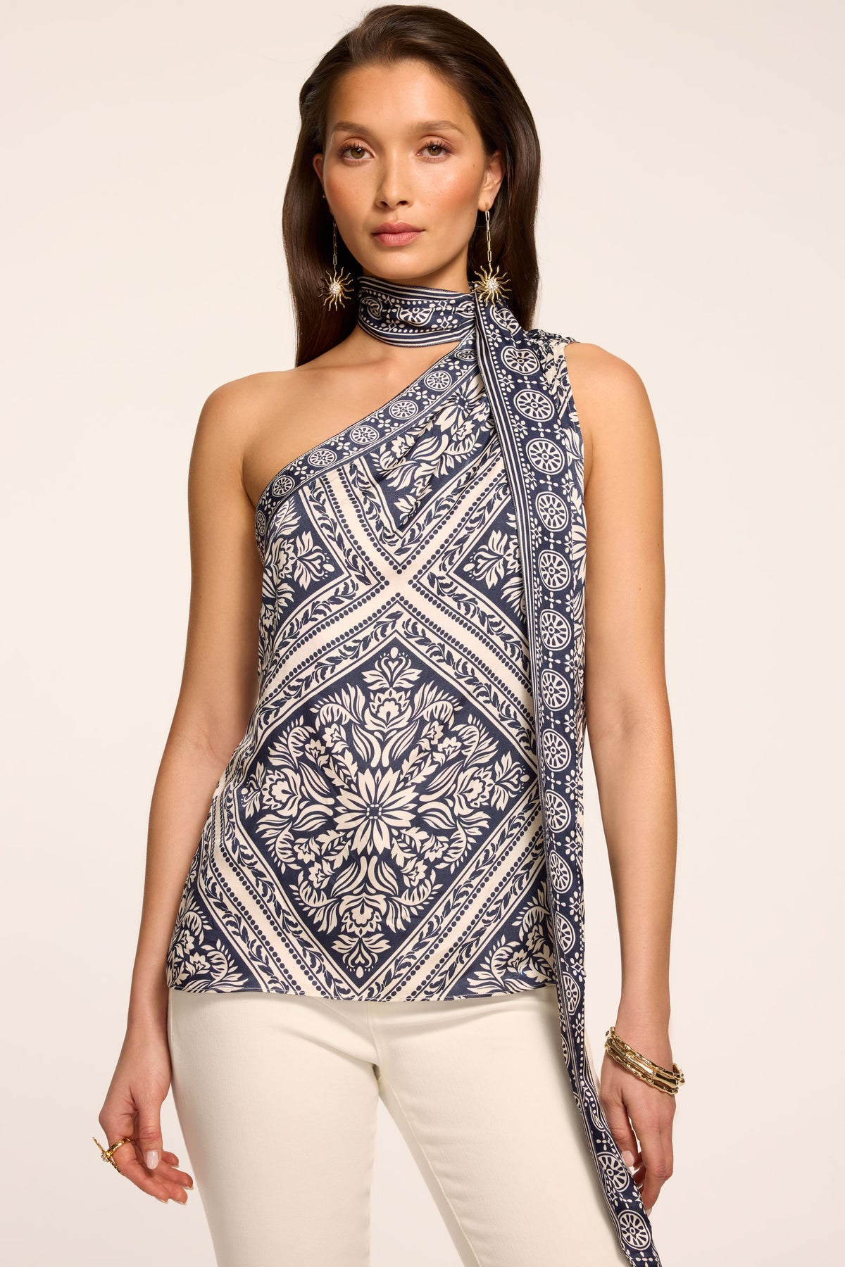 Lowell Printed One-Shoulder Top view 1
