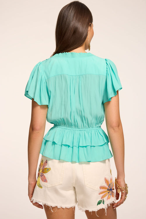 Emberly Embellished Short Sleeve Top view 3