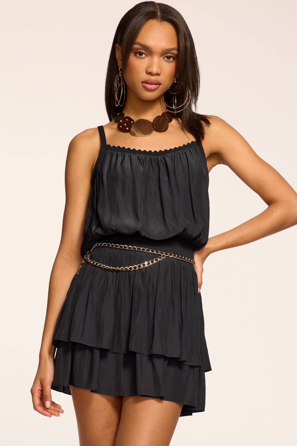 Evelynn Smocked Waist Mini Dress view 1