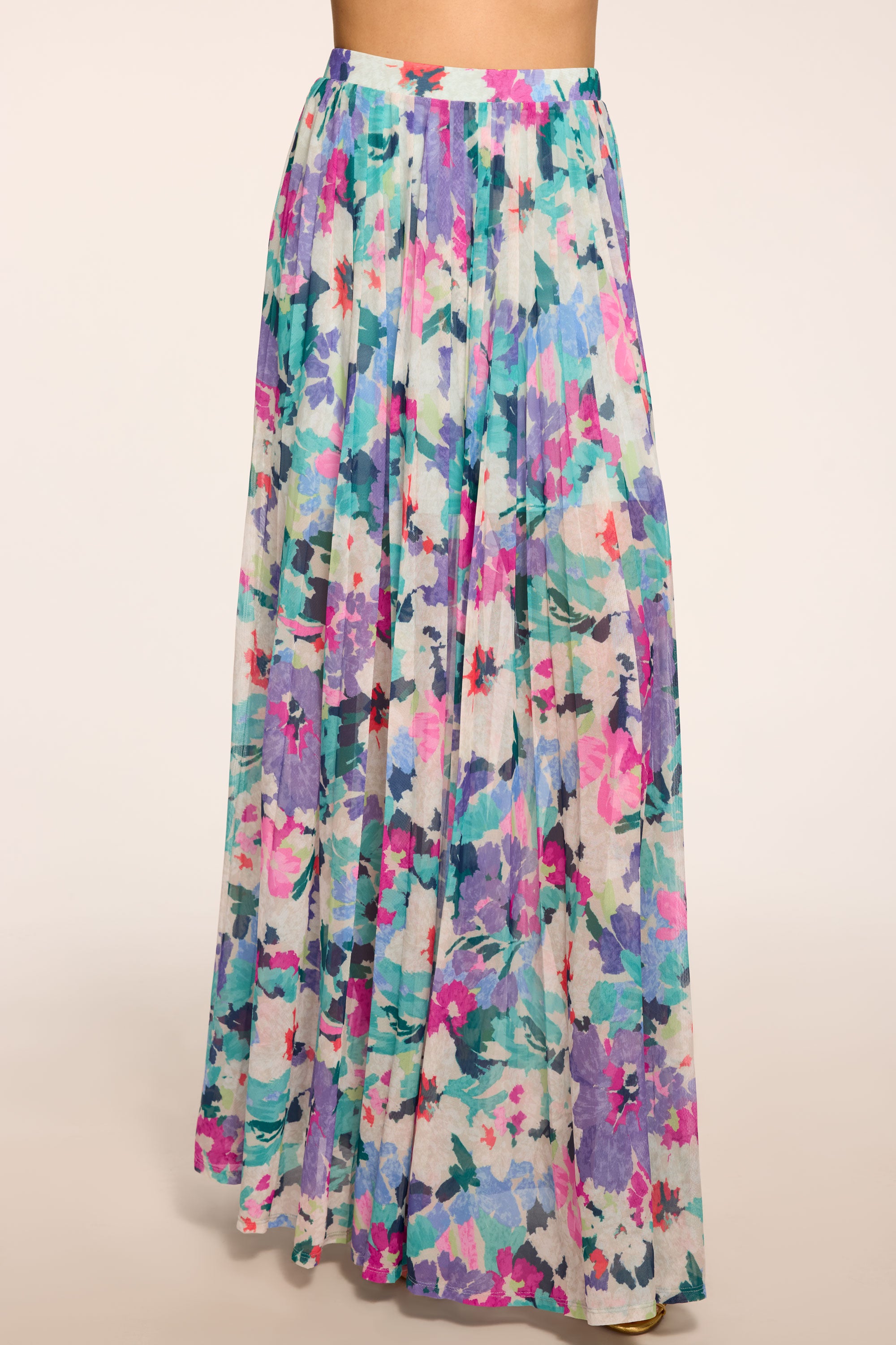 Jacqueline Printed Maxi Skirt in garden mesh | Ramy Brook