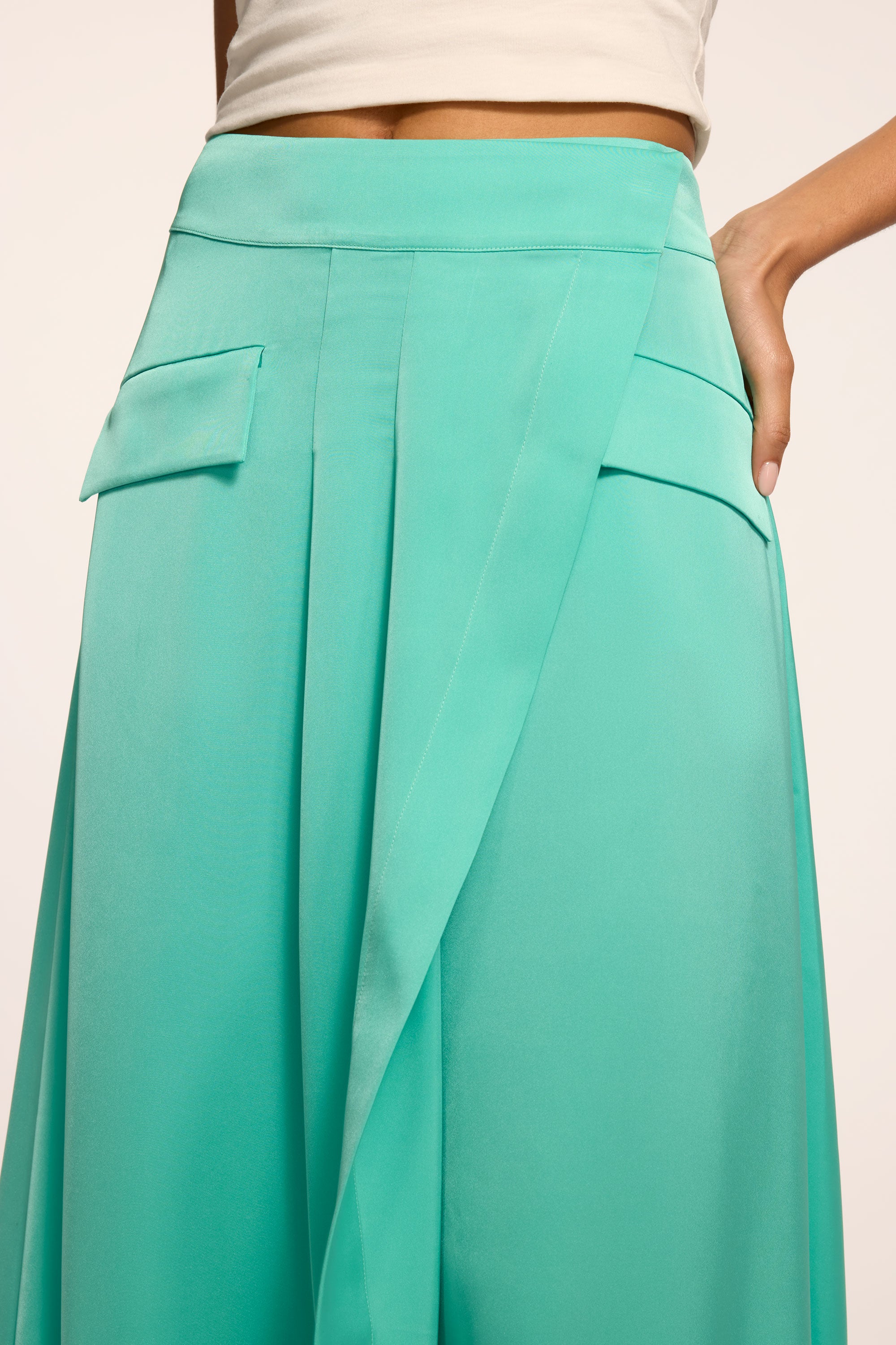 Zella Wrap Maxi Skirt in jade | Ramy Brook