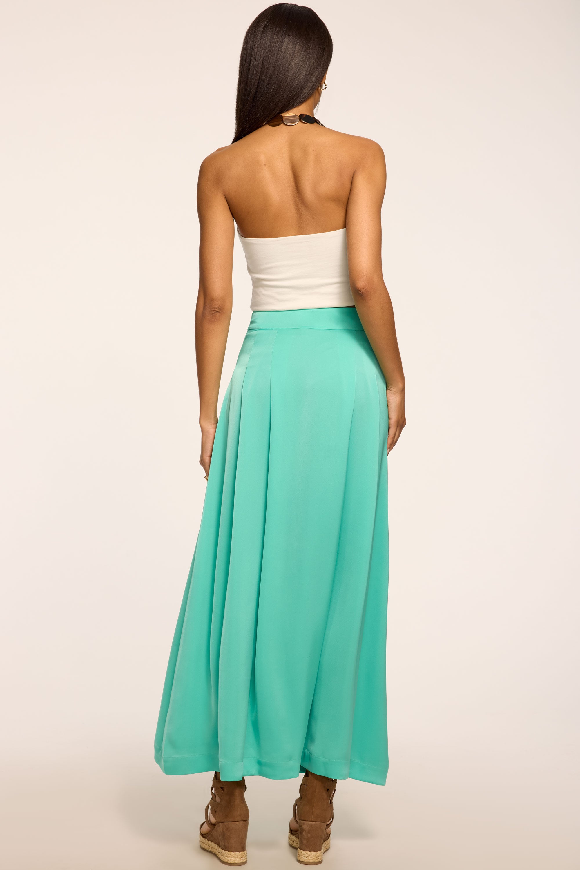 Zella Wrap Maxi Skirt in jade | Ramy Brook