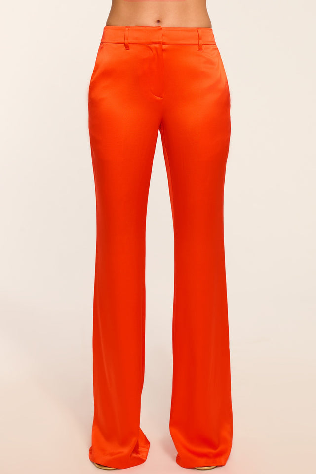 Ramy Brook Vivienne Silk Flare Pant in Sunset Orange