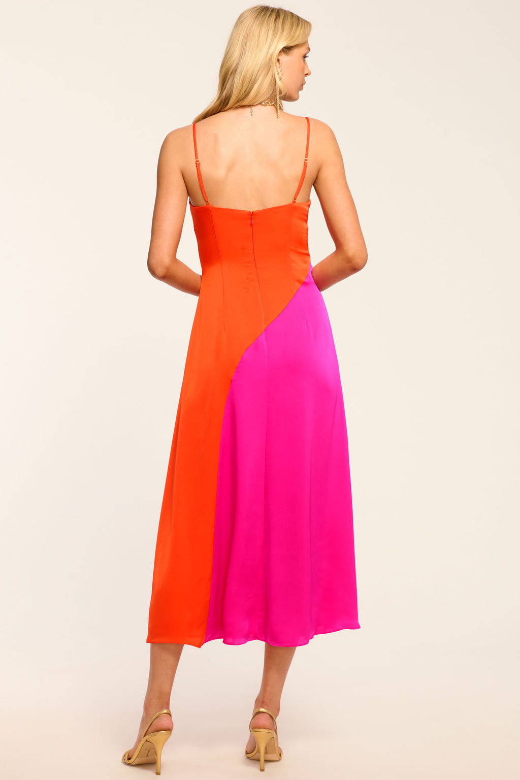 Ramy Brook Jasmine Colorblock Maxi Dress in Pink Sunset