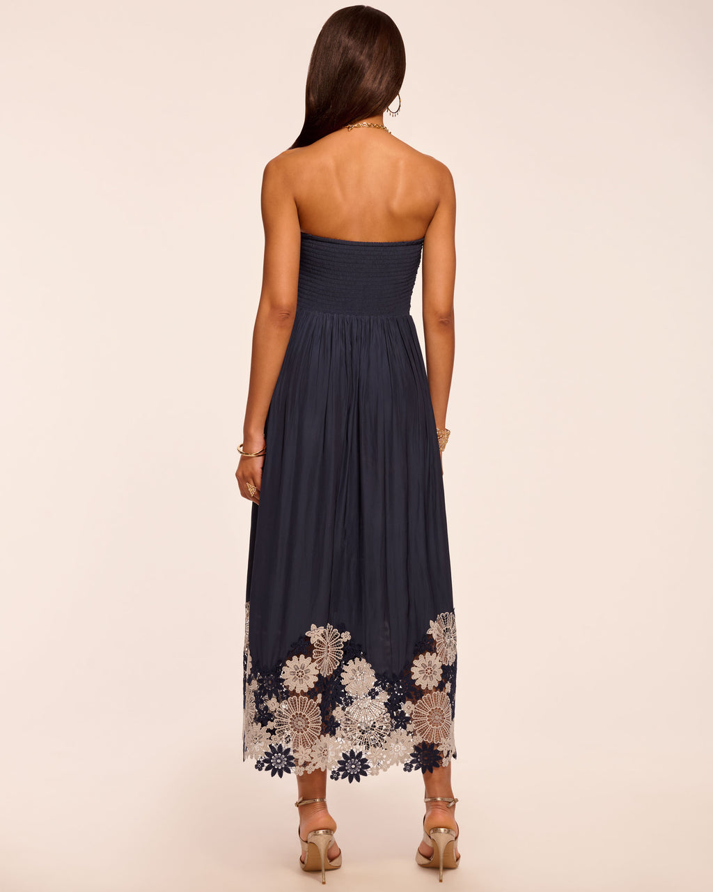 Milani Embellished Strapless Midi Dress in navy | Ramy Brook Milani Embellished Strapless Midi Dress in navy | Ramy Brook