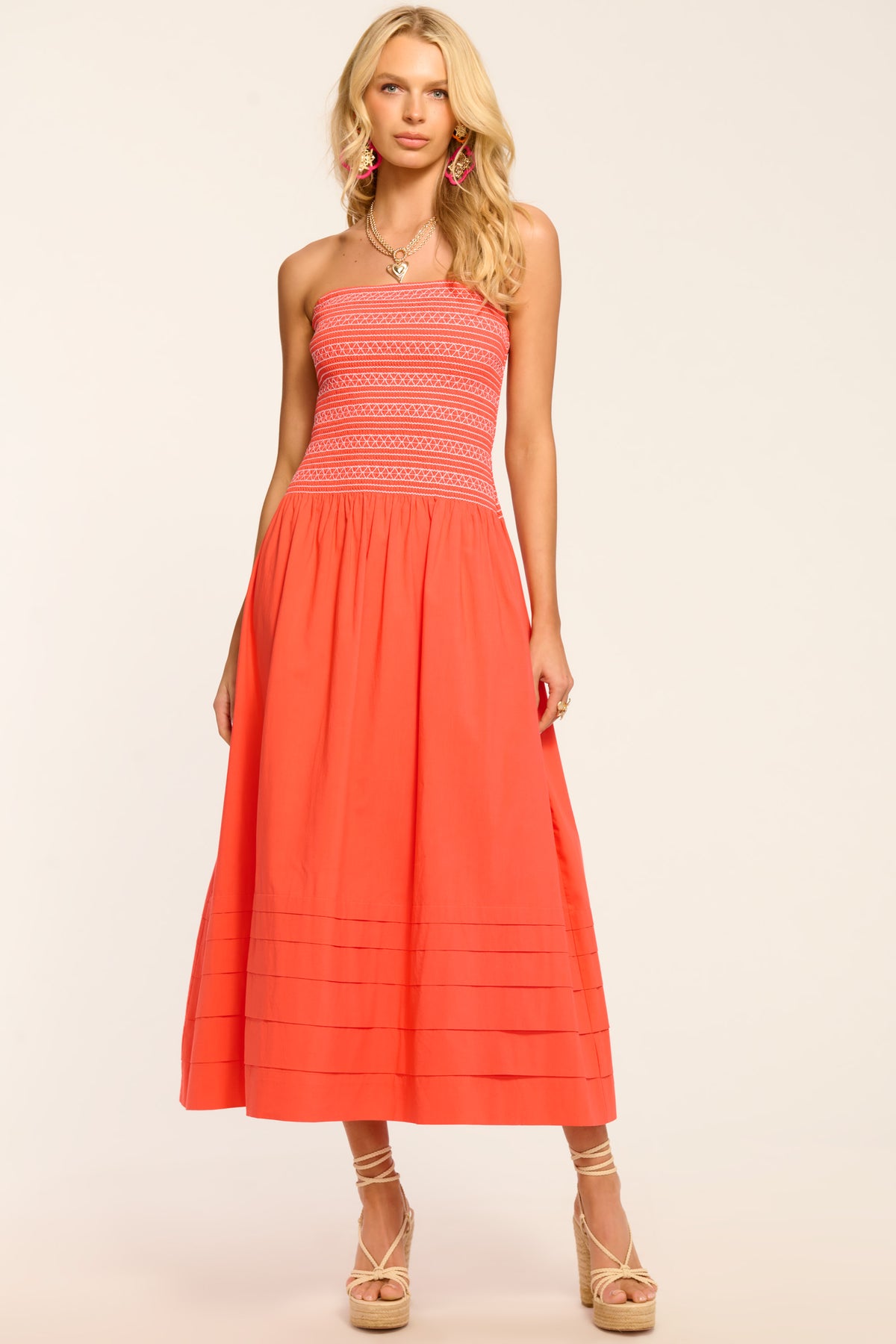 Jace Cotton Poplin Smocked Maxi Dress view 1