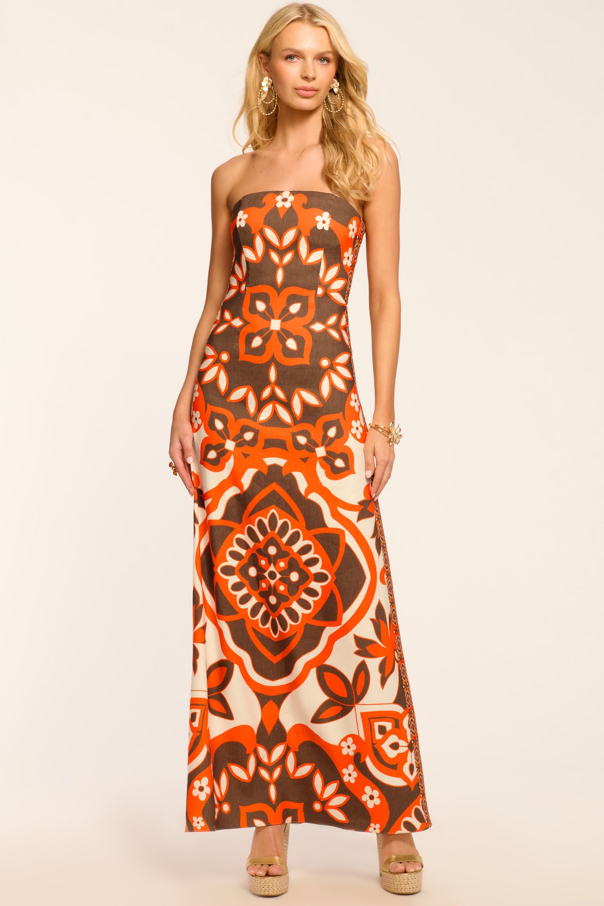 Naila Printed Strapless Maxi Dress view 1