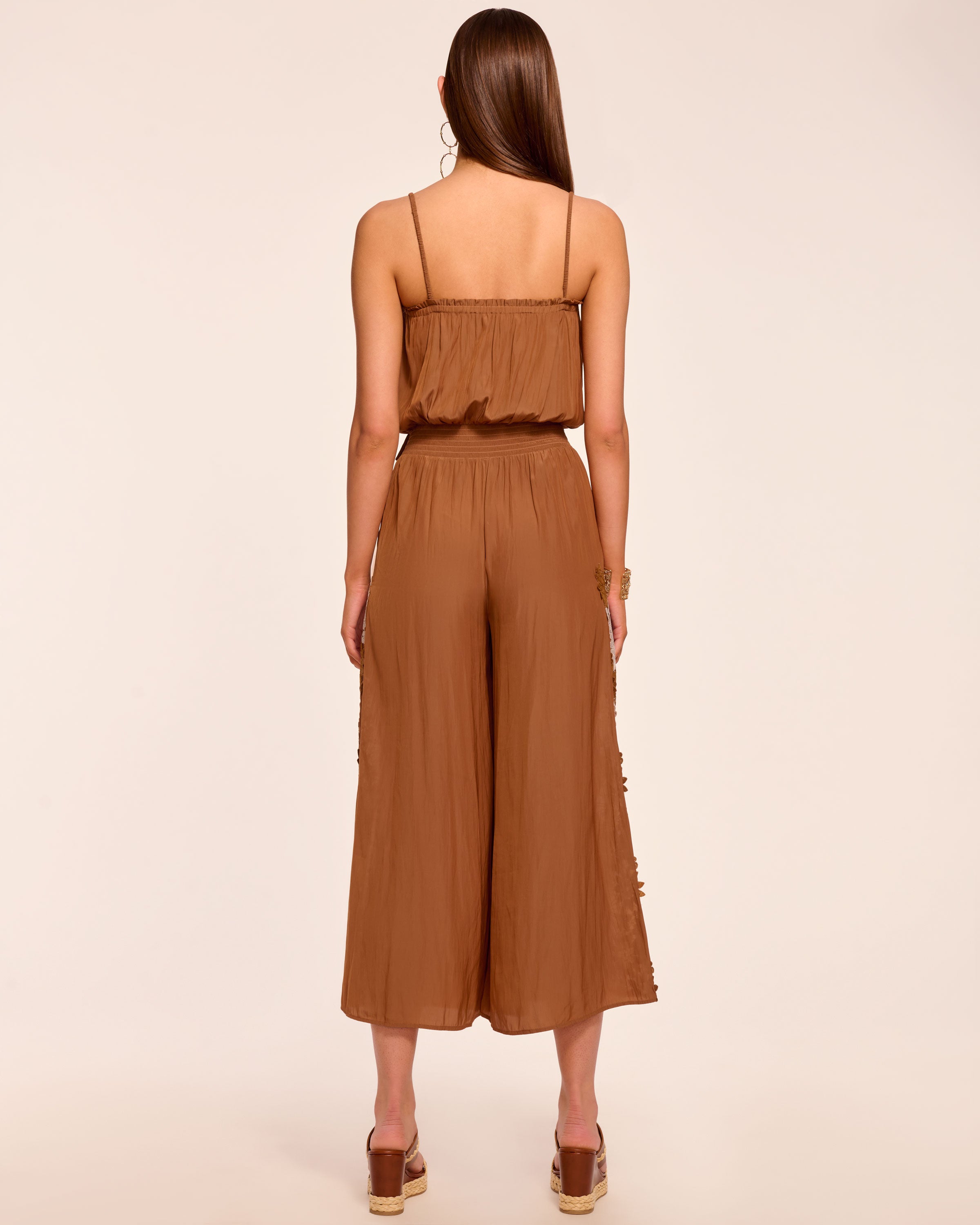 Lorelei Embellished Jumpsuit in coffee | Ramy Brook