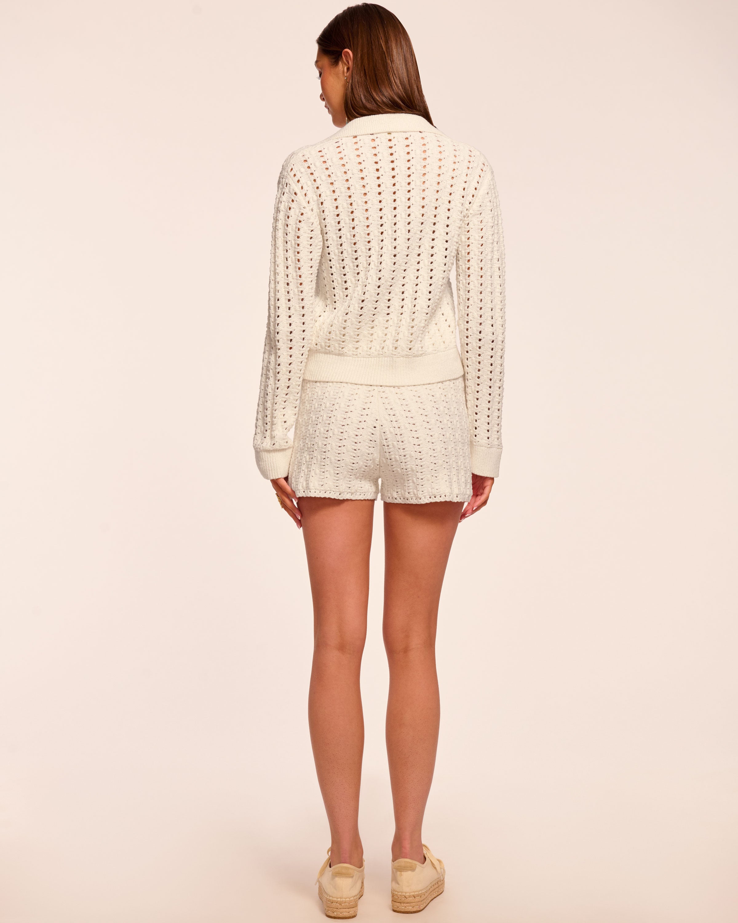 Penny Bauble Knit Mini Short in ivory | Ramy Brook