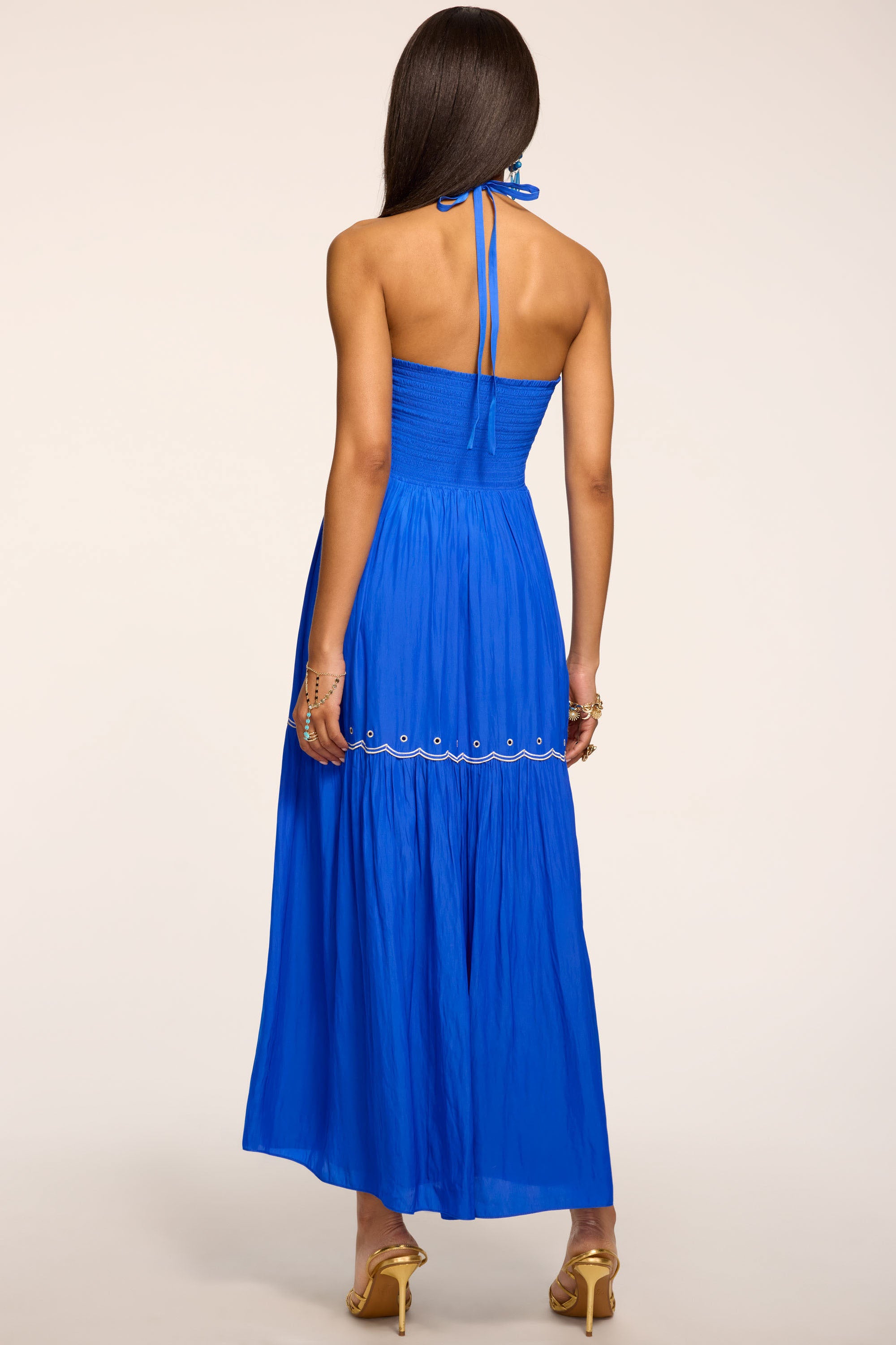 Kenna Embroidered Midi Dress in capri blue | Ramy Brook