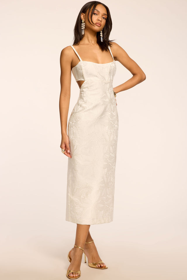 jacquard white dress Ramy Brook Eira Cutout Midi in Ivory Jacquard Dress Shirts – tagged LowStock:43440233742387 Size:Size 14 adhesive bra