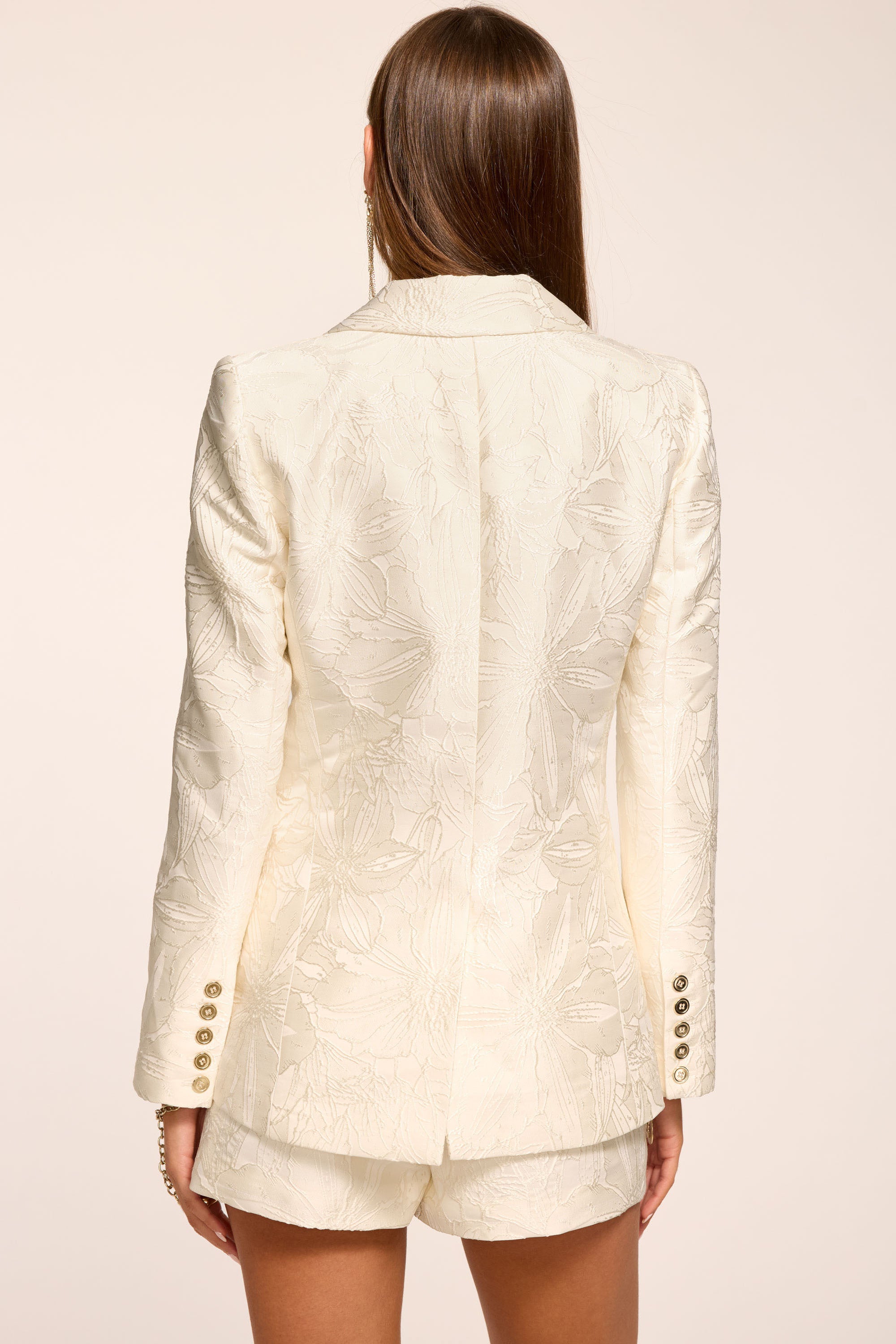 Alani Jacquard Tailored Blazer in ivory jacquard | Ramy Brook