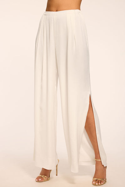 Jolie Crepe Wide Leg Pant in ivory