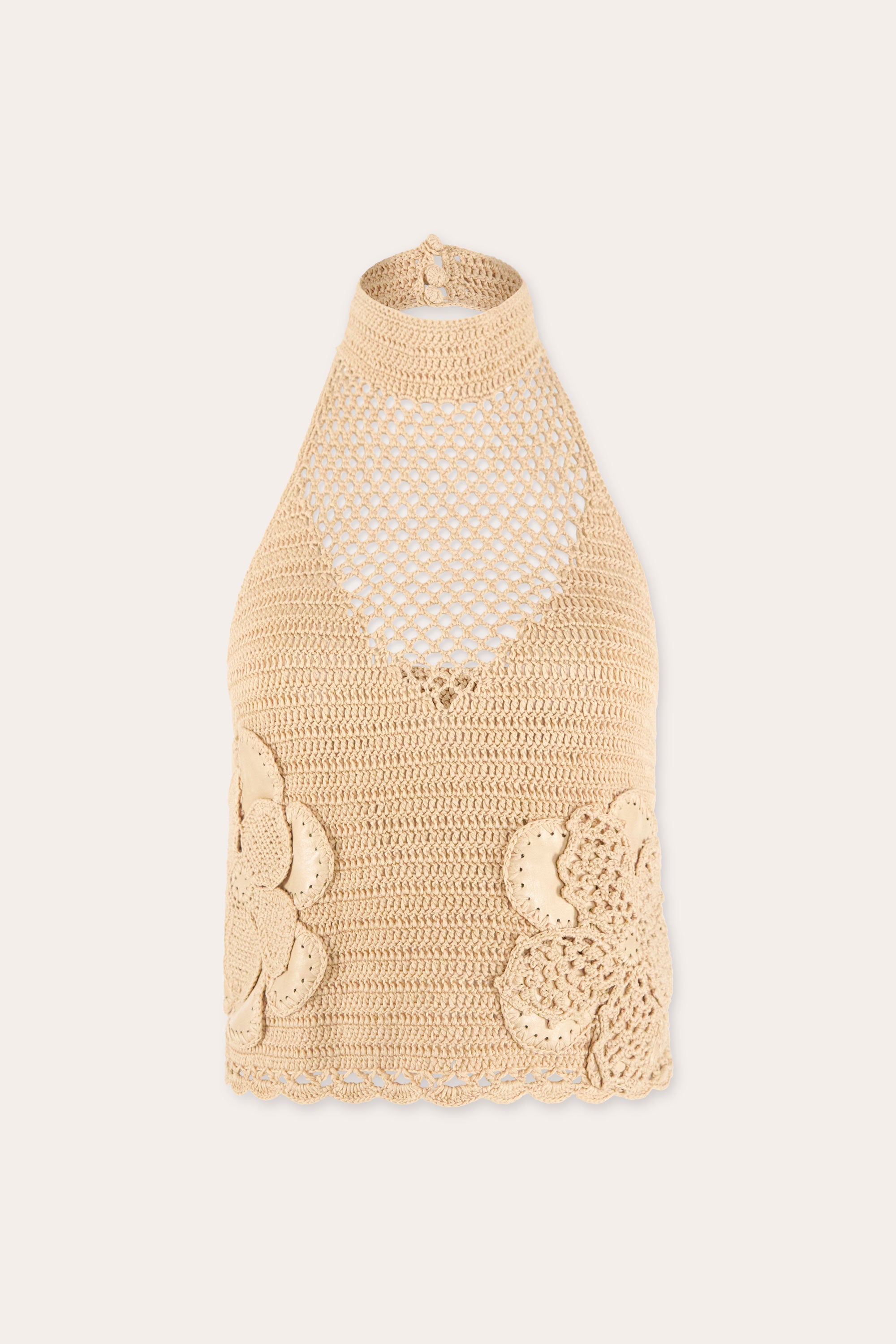 Celeste Crochet Cropped Tank Top in sandstone | Ramy Brook