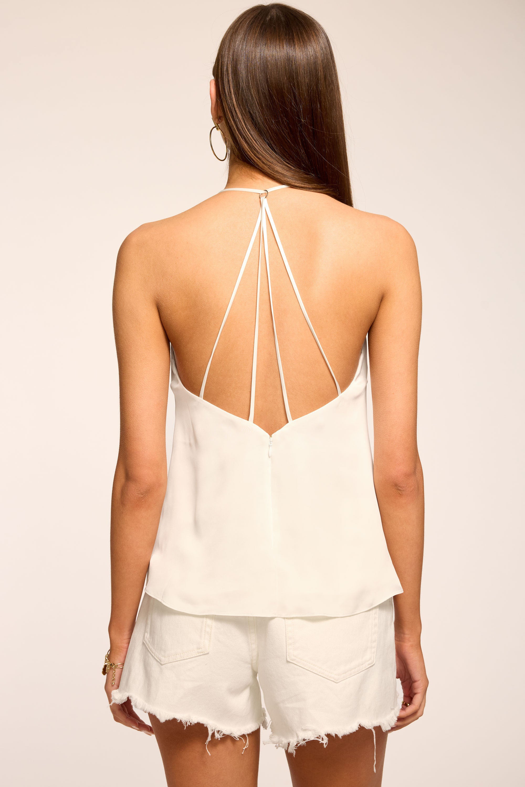 Lauren Open Back Tank Top in ivory | Ramy Brook